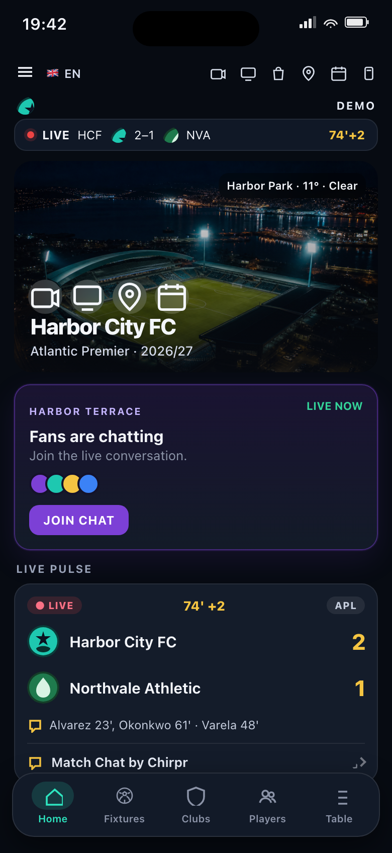 Chirpr football fan experience
